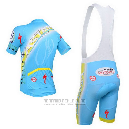 2013 Fahrradbekleidung Astana Azurblau Trikot Kurzarm und Tragerhose - zum Schließen ins Bild klicken